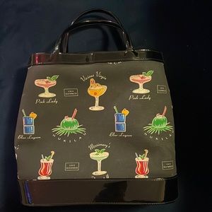 Lulu Guinness black tropical drink hand bag. Purse. Used once